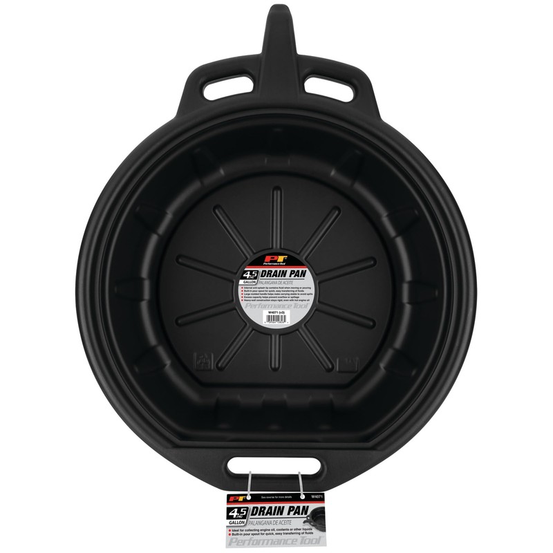 Performance Tool W4071 Black Oil Drain Pan (4.5 gallon)