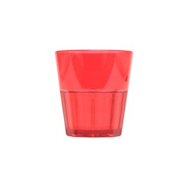 Thunder Group PLPCTB108RD Rocks Glass, 8 oz., Break-Resistant, Stackable, Anti-jam Locking tabs, Starburst® Pattern Base, Polycarbonate, Diamond, red, Pack of 12