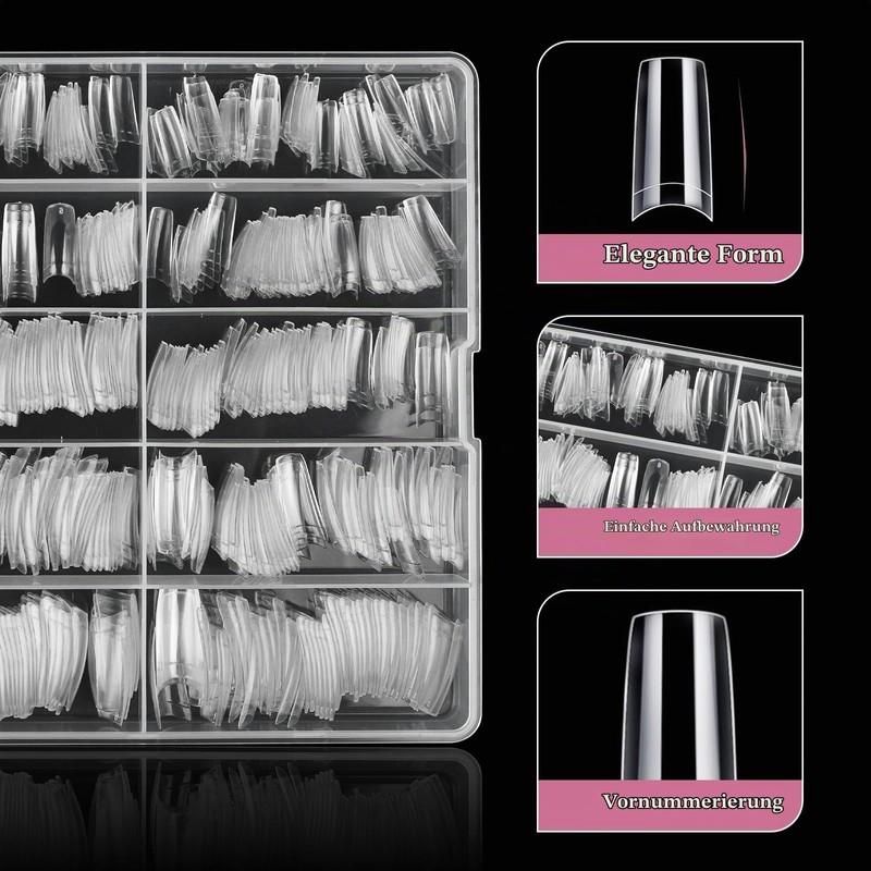 Nail Tips for Gel Nails, Venares 500 Pieces Acrylic Artificial