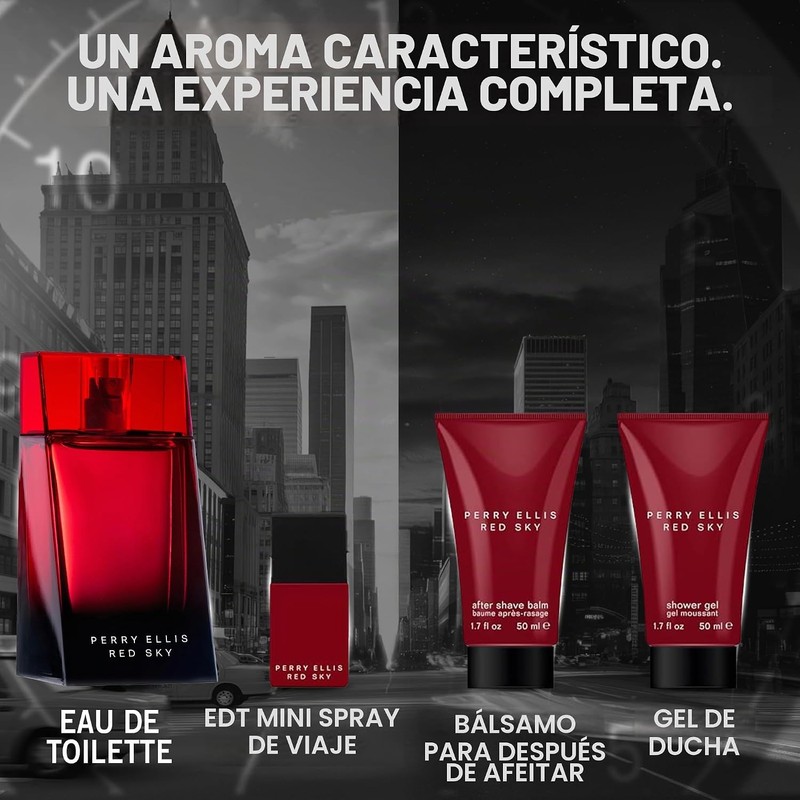 Perry Ellis Red Sky Juego de Regalo 4 Piezas