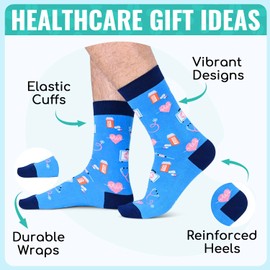 Zmart Doctor Gifts for Men - Cool Doctor Appreciation Gifts, Unique Doctors Graduation Gift, Doctors Day Gift Socks
