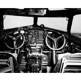 Cockpit of a Boeing B-17 Flying Fortress Bomber 1944, WWII WW2 8x10 Photo 79b