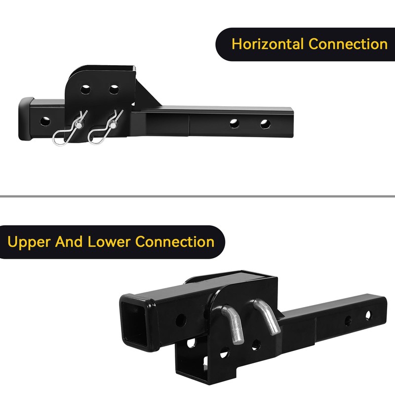 Fullwatt Folding 2" Trailer Hitch Adapter, Hitch Extender 2 Inch