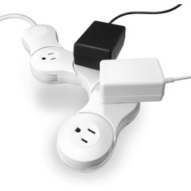 Quirky 4 Outlet Surge Protector Power Strip with On/Off Switch, 125V, White – Protects Electronics from Power Surges and Spikes