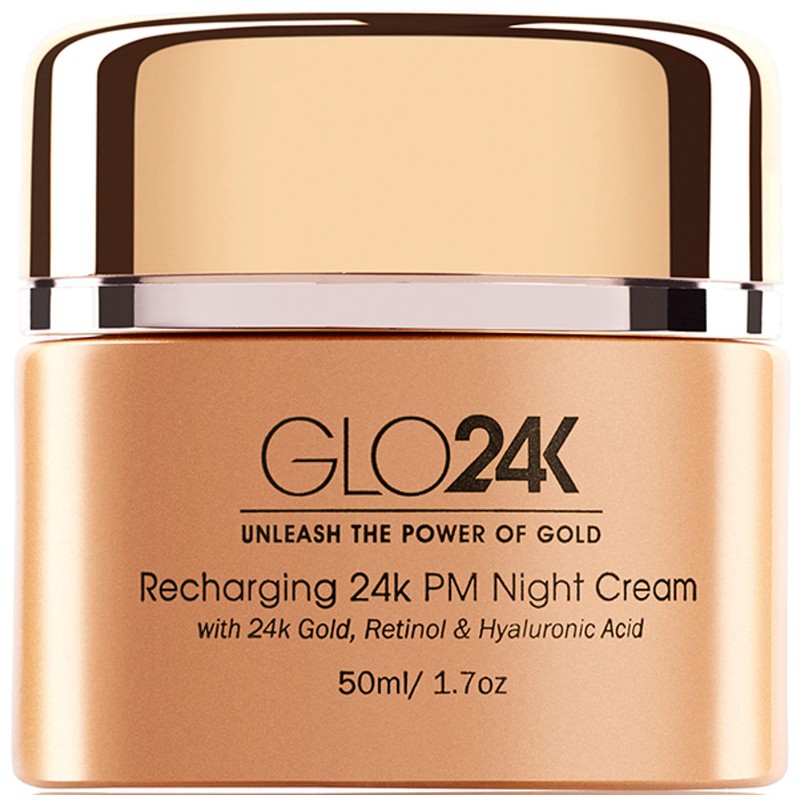 GLO24K Crema de noche con retinol con oro de 24k,