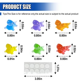 GAOLAOSY 6PCS Luminous Lizards Car Dashboard Decorations, Mini Resin Automotive Rear View Mirror Decoration Accessories, Cute Fun Interior Ornament for Vehicle, Home, Office (Lizard)