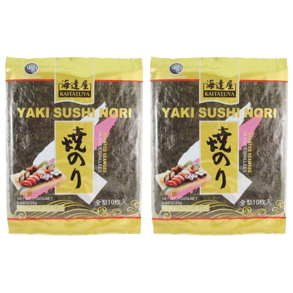 Kaitatuya Japanese Yaki Sushi Nori Roasted Seaweed Full Sheet 10