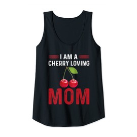Womens Cute Cherry Loving Mom Design Love Ceris For Women Tank Top
