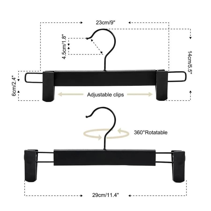 10 PACK Plastic Clothes Hanger; Clothes Pants Hangers Space-Saving Skirt