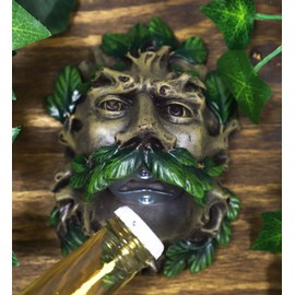 Ebros Forest Tree Spirit Horned God Celtic Greenman Wrapped In Leaf Foliage Beer Bottle Opener Figurine 6"H Wall Mounted Fantasy Accent Decor Sculpture (Green Hand Painted Colors)