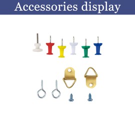 Black Cork Board Bulletin Board, 14.6"X 11" Cork Board, Oak Wood Finish Frame, Wall Mounted Cork Board for Office Home and School(Pins, Eye Bolts, gaskets, Screws)