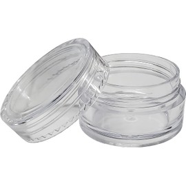7ML / 7G Clear Plastic Jars With Screw On Lids | Poly Container For Cosmetics, Essential Oils, Creams, Powder & Storage | RVTUS (25 Pack, Without Silicone Liner)