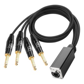 XMSJSIY 1/4" TRS Audio Snake 4 Channel Multi Over RJ45 Ethercon Cat5/6 to 6.35mm TRS Network Extender Cable for Stage Sound and Recording Studio -1 Pcs