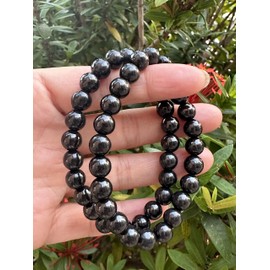 Grade A++ Crystal Bead Bracelet, Wholesale Genuine Gemstone Stetch Bracelet, Healing Crystal Bracelet Bead Bracelet, Gift for Men & Women, 8mm, Stone, shungite