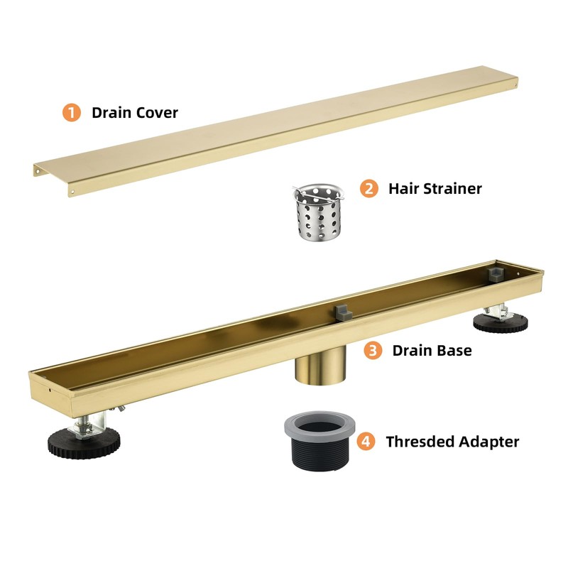 Kuaisailsk Linear Shower Drain ，with Tile Insert Panels ，24 Inch
