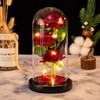 Glass Dome Rose Ornament LED Strip Light Blessing Romantic Glass