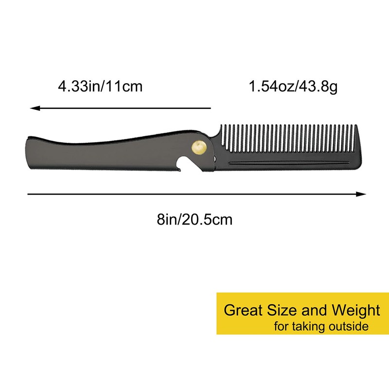 Stainless Steel Folding Comb, Pocket Comb for Men and Women,