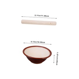 IMIKEYA Japanese Suribachi and Pestle Set - Ceramic Bowl for Grinding Spices and Seasonings