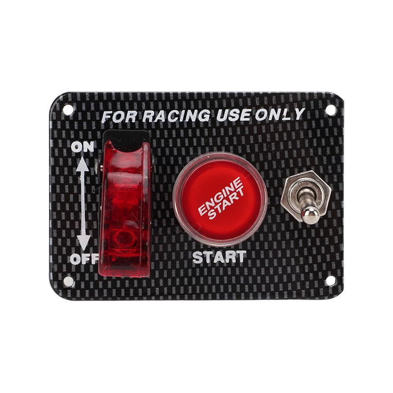 Universal Carbon Fiber Style 12V Ignition Switch Panel Aluminium Alloy