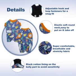 CuteBone Recovery Suit for Dogs Cats After Surgery, Prevent Licking Dog Onesies Pet Surgery Recovery Suit Shirt Abdominal Wounds Bandages SSF12M