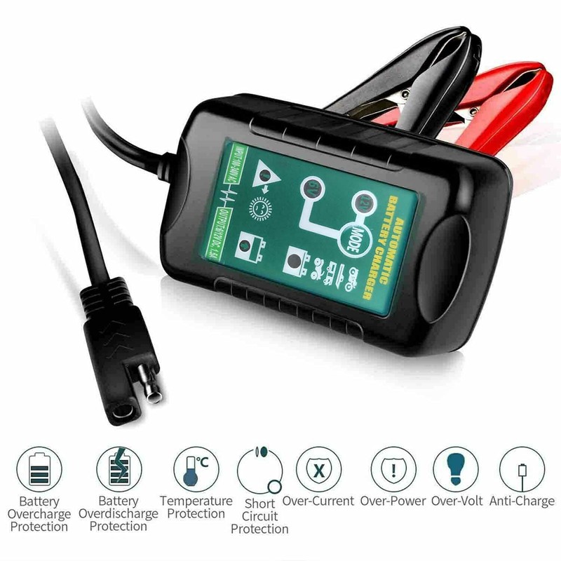 6V 12V Battery Charger and Maintainer: 1.5 AMP Powersport Battery