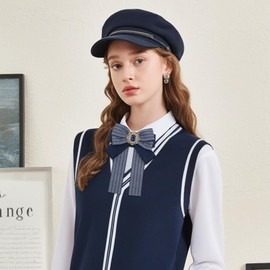 LHXzizizi Bow Tie for Women Girls Rhinestone Bow Ties, Adjustable Pre-tied Neck Tie for Wedding Party School Uniform Shirt (Navy Blue)