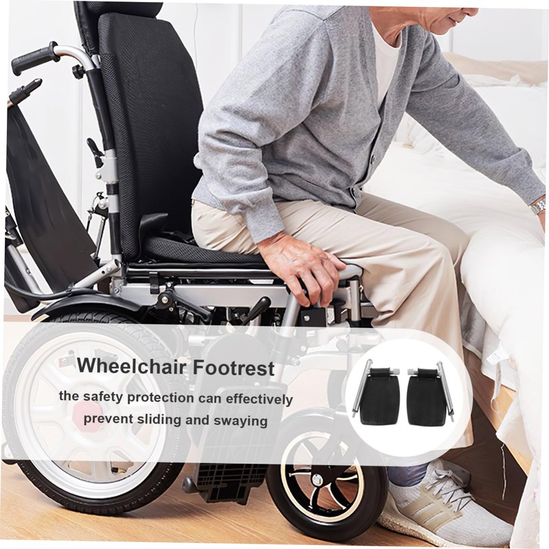 Beavorty 1 Pair Heavy Duty Wheelchair Footrests Thick Plastic Folding