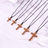 JISHGS Natural Wooden Cross Necklace, Wooden Cross Necklace for Men