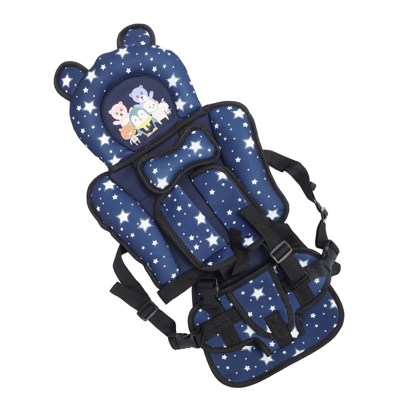 Toddler Car Seat Insert Bear Pattern Heighten Adjustable Fixing Straps