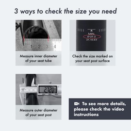 DJC Bike Suspension Seatpost Rubber MDU Memory Damper Shock Absorber Seat Post Ultralight Aluminum Body 26.8 27.2 28.6 30 30.4 30.9 31.6mm MTB Road Bike(31.6mm Black)