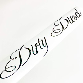 Dirty Diesel Hologram Car Sticker, Tuning Sticker, Rainbow Sticker, Oilslick (White, 60 cm)