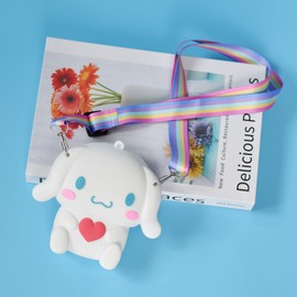 ENENSET Kitty Crossbody Bag with Adjustable Shoulder Strap, Handbag with Zipper Cute Mini Anime Kitty Coin Wallet Purse, Cinnamon Dog