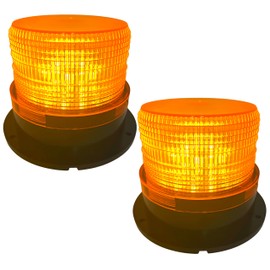 2x 24 LED Amber Forklift Beacon Strobe Light Safety Warning Flashing Lights Magnetic Base Surface Screw Mount 12V-24V Mower ATV Tow Trucks Tractor Golf Carts UTV Cars Bus Construction Emergency Bright