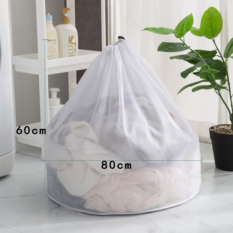 2 pcs Large Mesh Laundry Bag with Drawstring,23.6×35.4inch Washing Bag