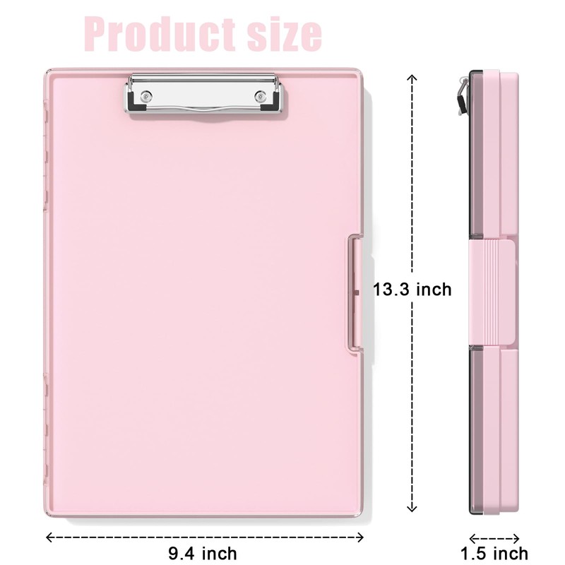 Hongri Clipboard with Storage, Pink 8.5 x 11 Folder Nursing
