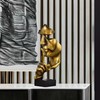 Tibeoyad Schweigen ist Gold Statue, Office Shelf Table Decoration Abstract