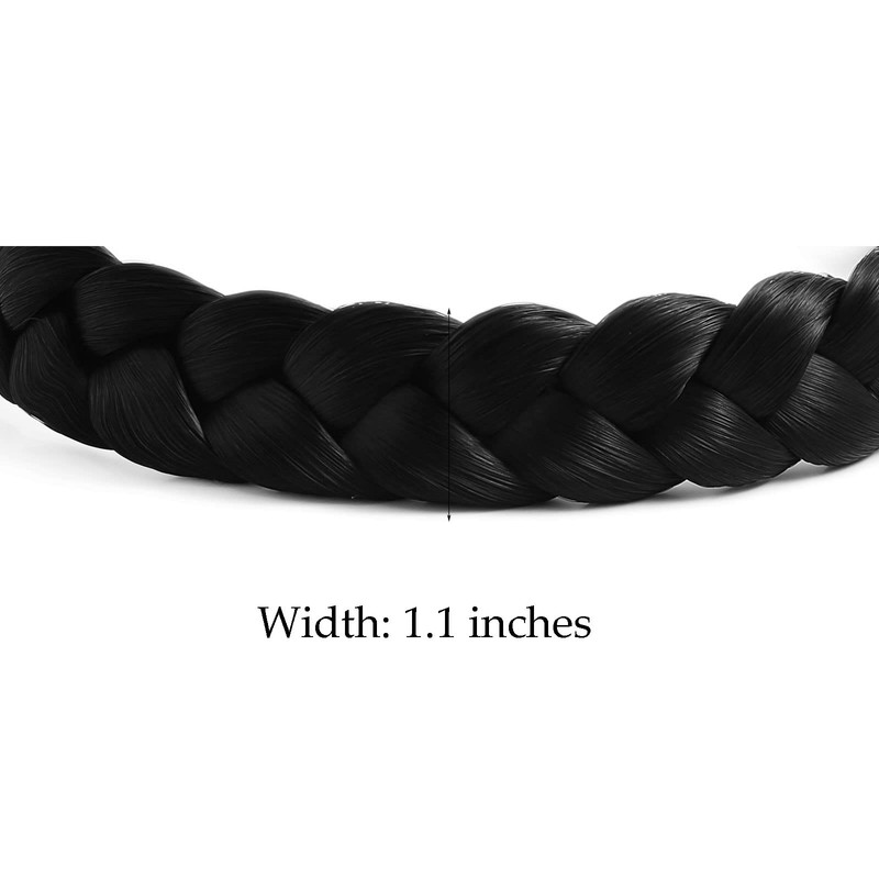 Diadema trenzada de 3 hebras, trenzada, clásica, gruesa, elástica, para