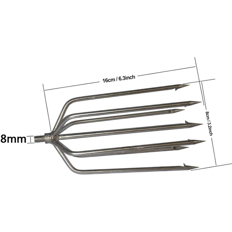 DEWEL 7-Pronged Spearfishing Spear Tip - Lightweight, Rust-Resistant Fork for