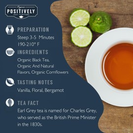 Organic Positively Tea Company, Earl Grey Crème Black Tea, Loose Leaf, 16 Ounce