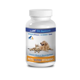 Vitamins for Cats - PET Ultra Vitamins - Premium Minerals - for Cats and Dogs - Vitamin d for Cats - 1 Bottle (90 Chewable)