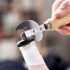 Manual Can Opener with Wooden Handle Stainless Steel Convenient and