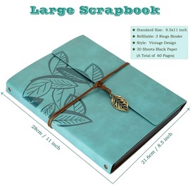 ZEEYUAN Photo Album DIY Vintage Photo Book for Gluing Black Pages Scrapbook Set