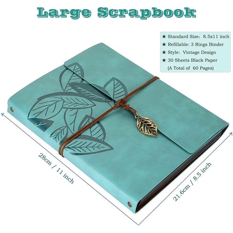 ZEEYUAN Photo Album DIY Vintage Photo Book for Gluing Black