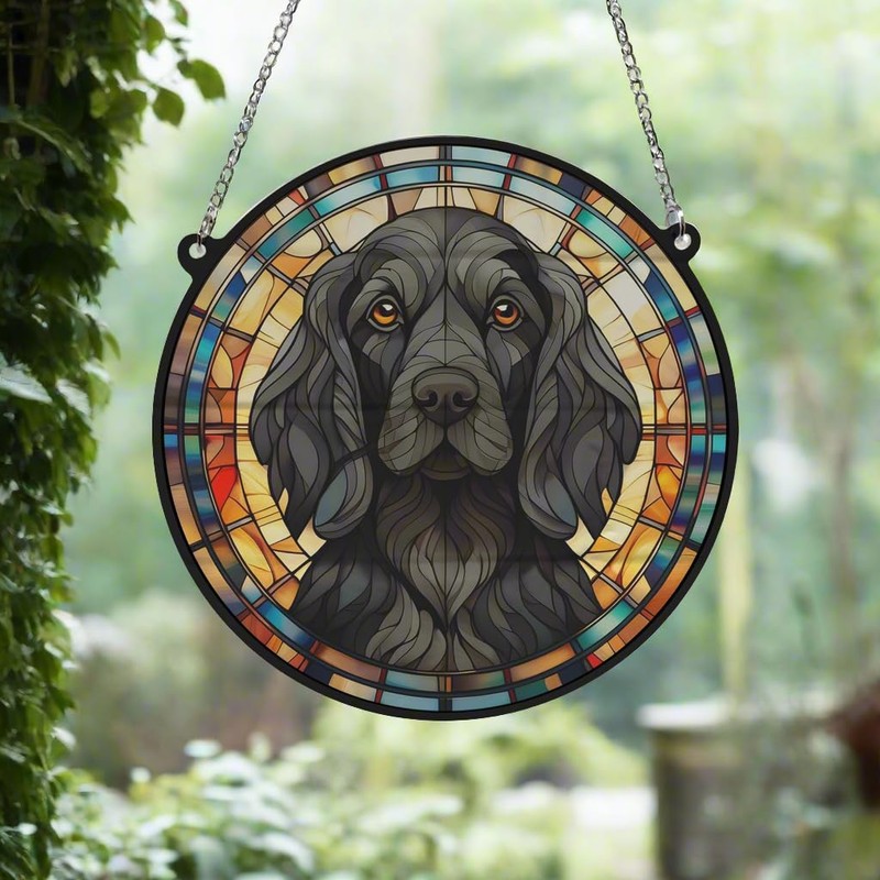 Image Industry Cocker Spaniel Black Stained Glass Effect Suncatcher -