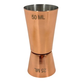 Chabrias Ltd Stainless Steel 25/50 ml Measure Jigger Bar Craft Dual Spirit Measure Cup Peg Measuring Cup for Bar Party Wine Cocktail Shaker (1, Copper)