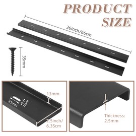 Set of 4 C Channel Steel Support for Table Top Live Edge Slab, 26" x 1/2" Leg Hidden Metal Support Bracing C Channel Bracket with Screws for Woodworking or DIY Projects, 26 Inch