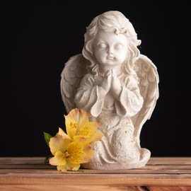 Angel Decorative Figure Grave Ornament Angel for Grave Weatherproof Grave Angel Frost-Proof Cemetery Decoration Angel Figure Garden Angel Sculpture Mourning Grave Angel for Outdoor Mourning Angel