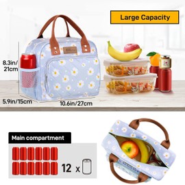 HOMESPON Insulated Lunch Bag for Women Men Ladies Work Adult Cool Tote Box Container with Side Pockets