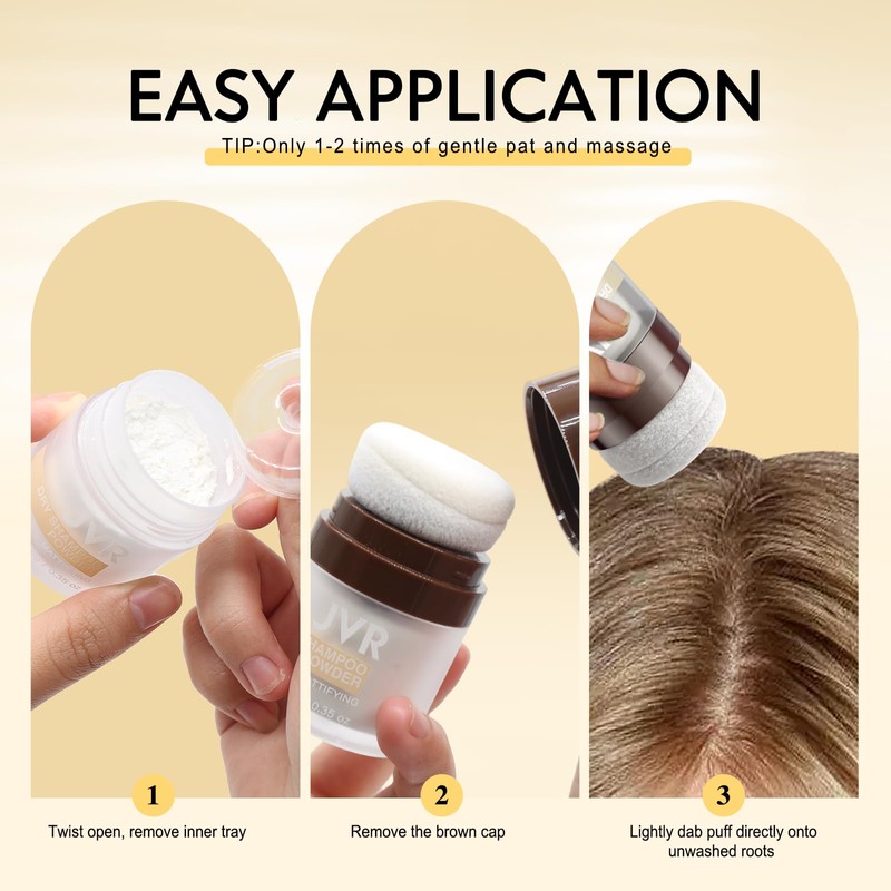 JVR Mattierendes Trockenshampoo-Puder, 10g, Vegan, Parfümfrei, Für alle Haartypen