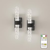 ThyFenno Battery Operated Crystal Wall Sconce with Remote Control, 3